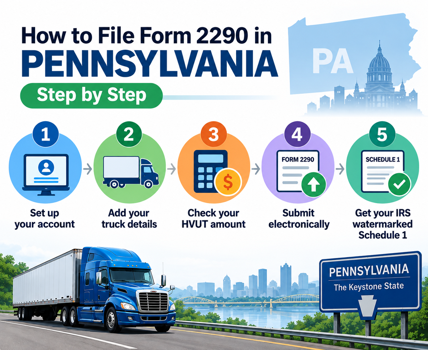File Form 2290 in Pennsylvania File Form 2290 in Pennsylvania