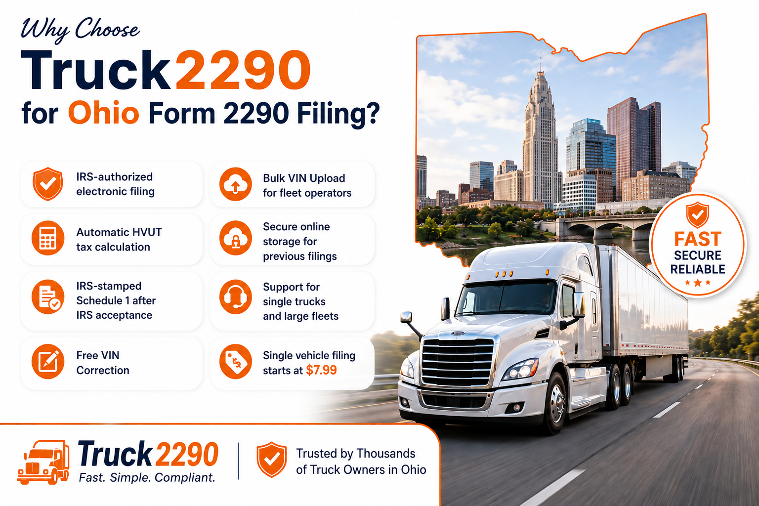 2290 Online Ohio: File Form 2290 for Heavy Vehicles in Ohio 2 Why Truck Owners Choose Truck2290