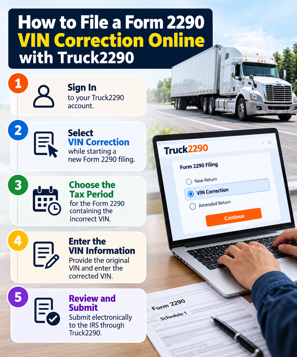 How to File a Form 2290 VIN Correction Online with Truck2290 How to File a Form 2290 VIN Correction Online with Truck2290